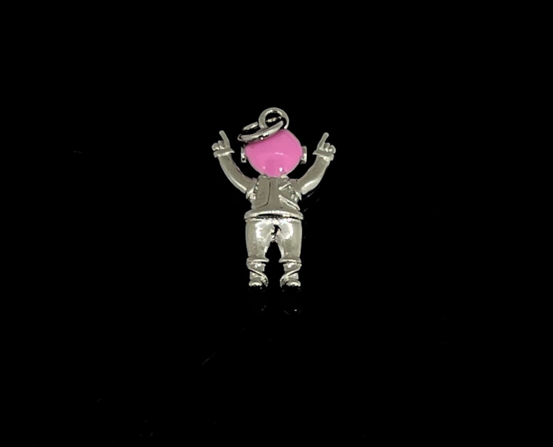 Подвеска Космонавт с розовой эмалью цвет серебро размер 20*12мм Серебро