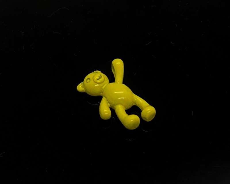 Подвеска Мишка косолапый с желтой эмалью размер 18мм Желтый